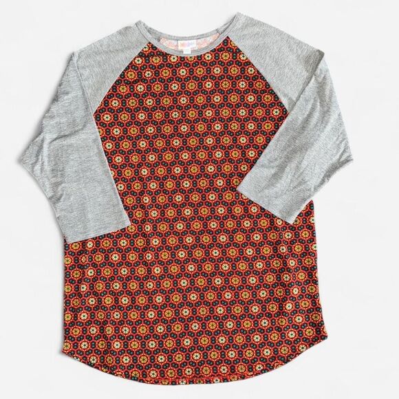 Lularoe "Randy" Baseball Style, Quarter Sleeve, Colorblock T-Shirt - Picture 1 of 8